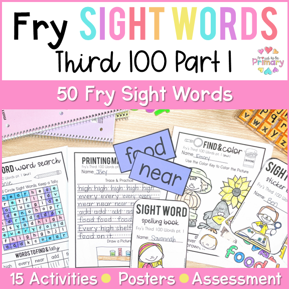 Fry's Sight Words Curriculum - Third 100 Words Part 1