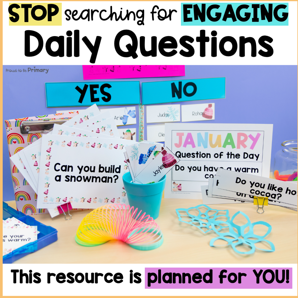 January Question of the Day Cards for Morning Meeting