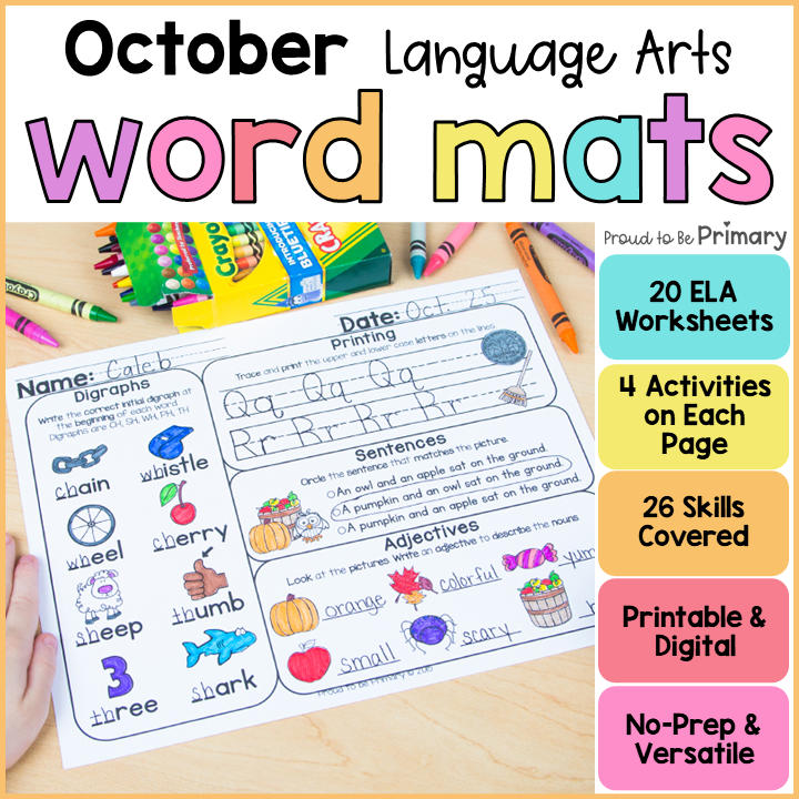 October Word Work and Daily Language Arts Review