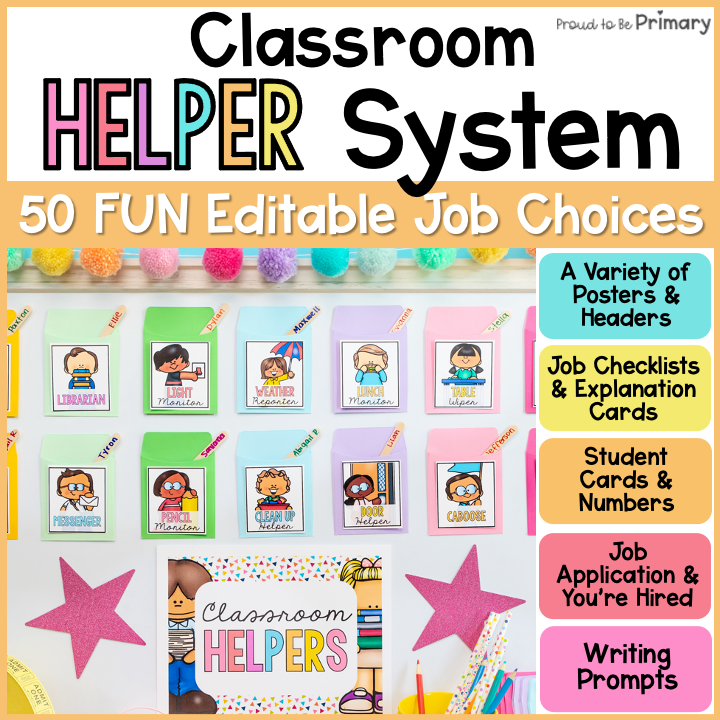 Classroom Job Chart & Management System - Editable Student Jobs & Class Roles