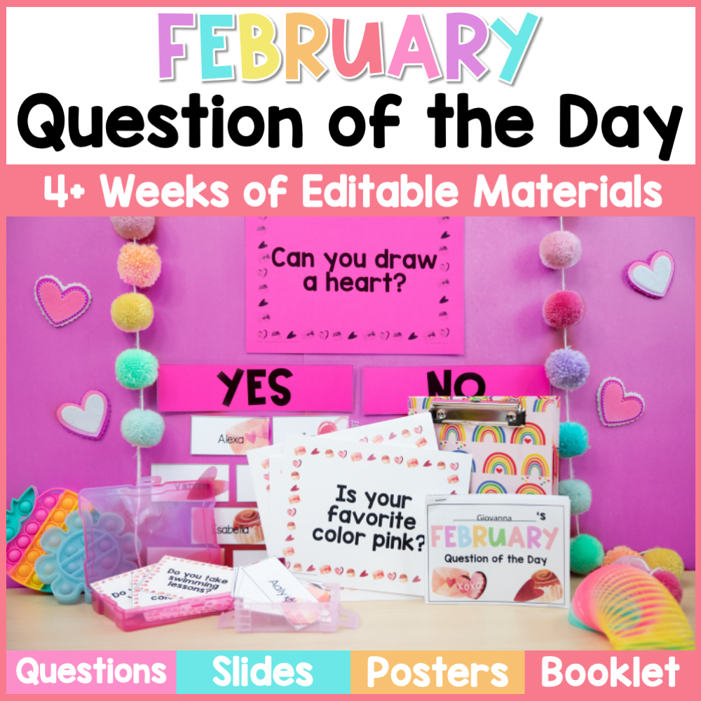 February Question of the Day Cards for Morning Meeting