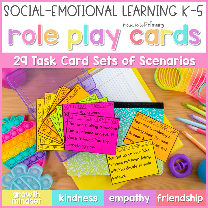 Role Play Scenario Task Cards for Social-Emotional SEL Lessons