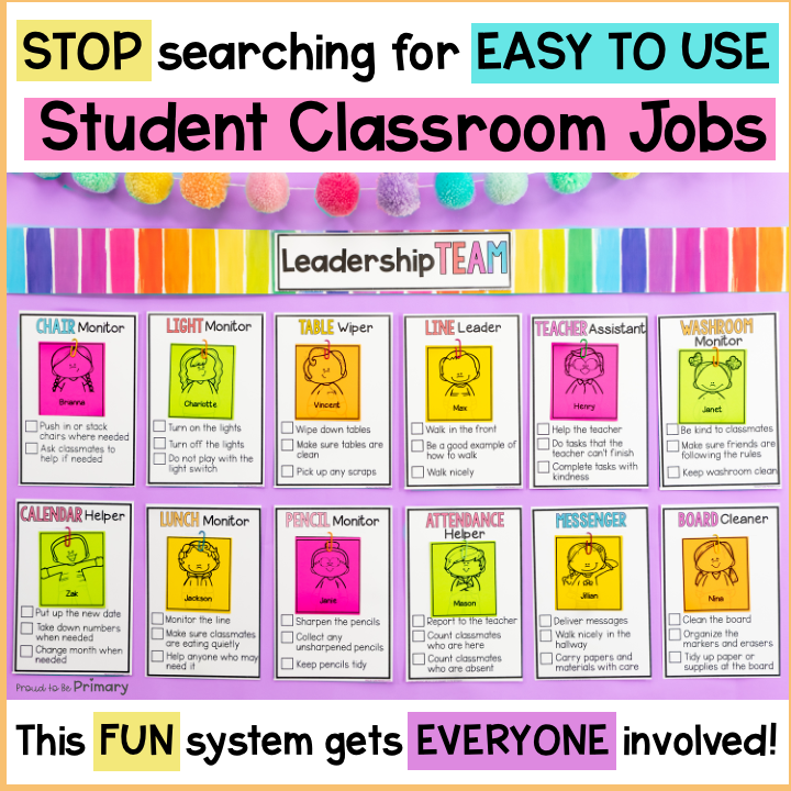 Classroom Jobs System for Classroom Management