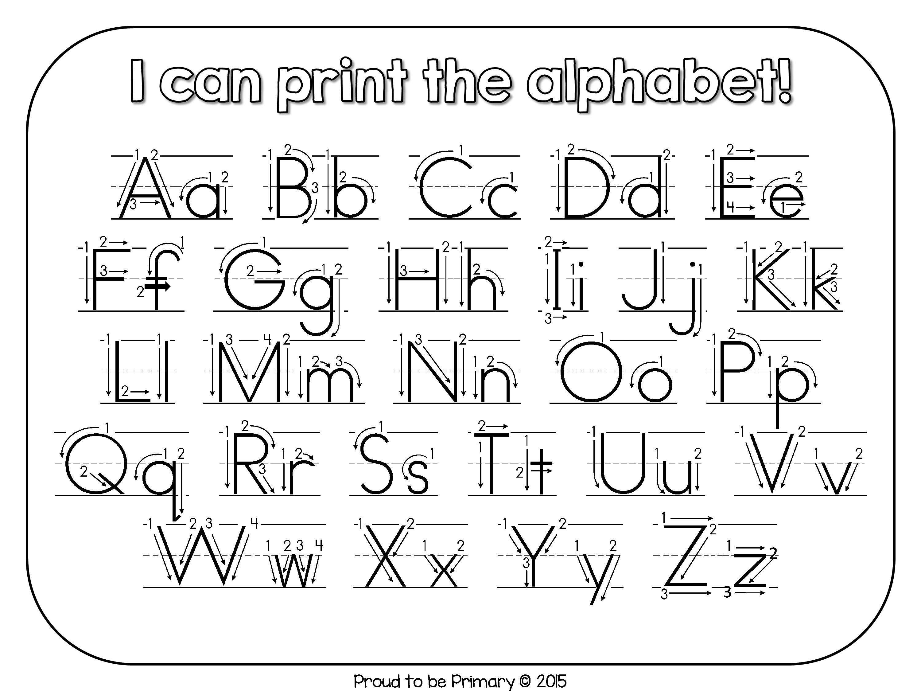 Alphabet Handwriting Posters - Proud to be Primary