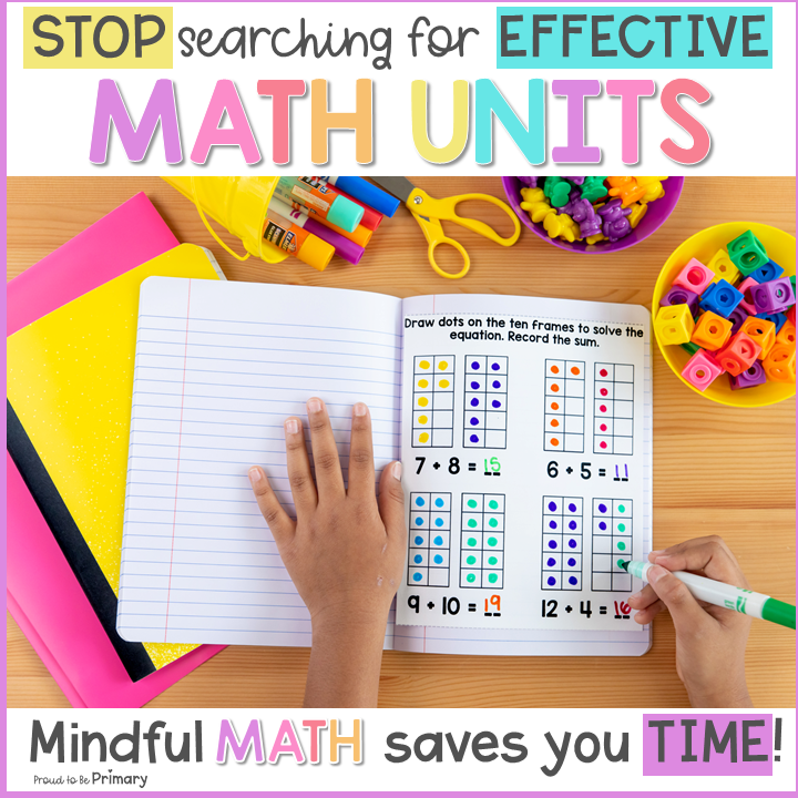 Addition to 20 - First Grade Mindful Math