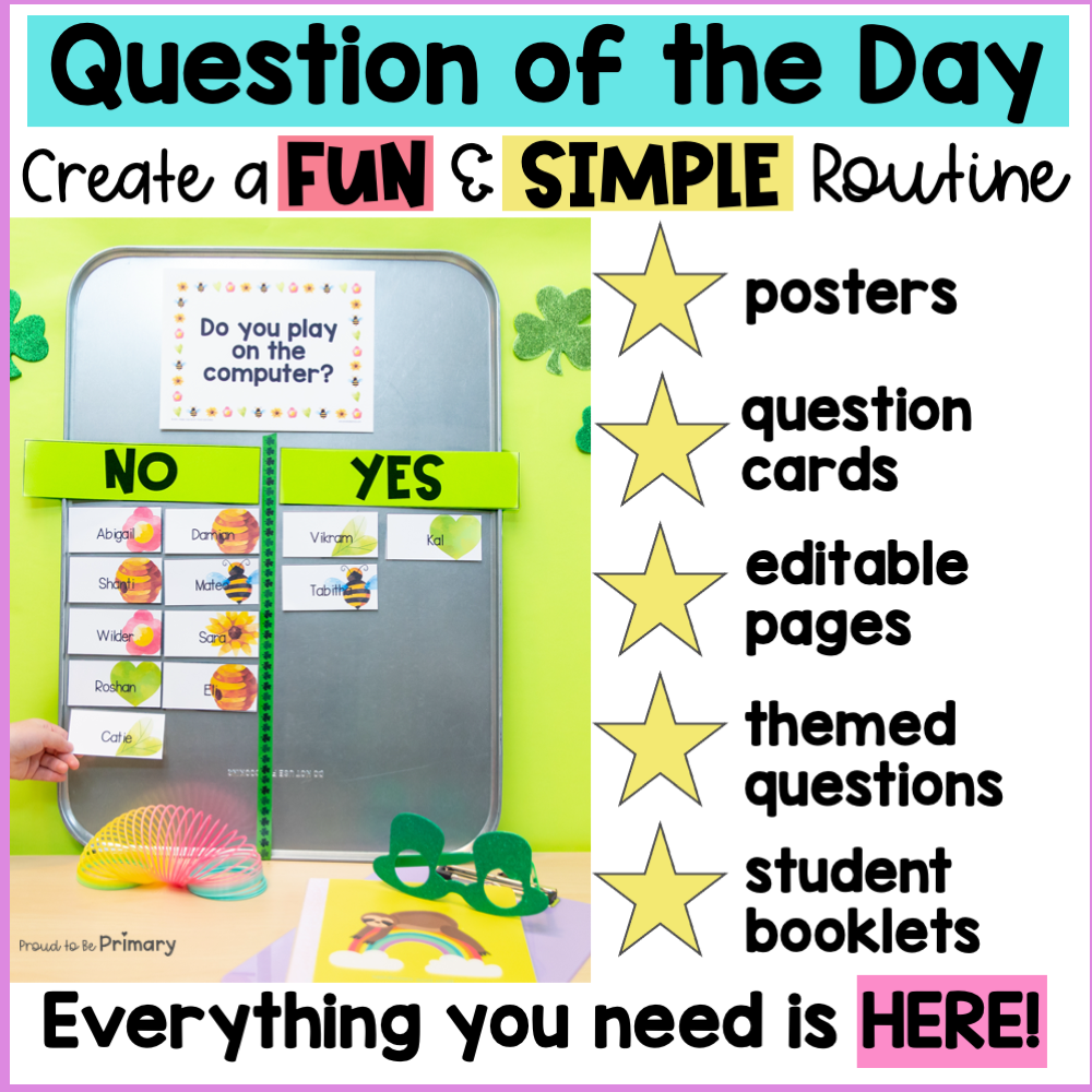 March Question of the Day Cards for Morning Meeting