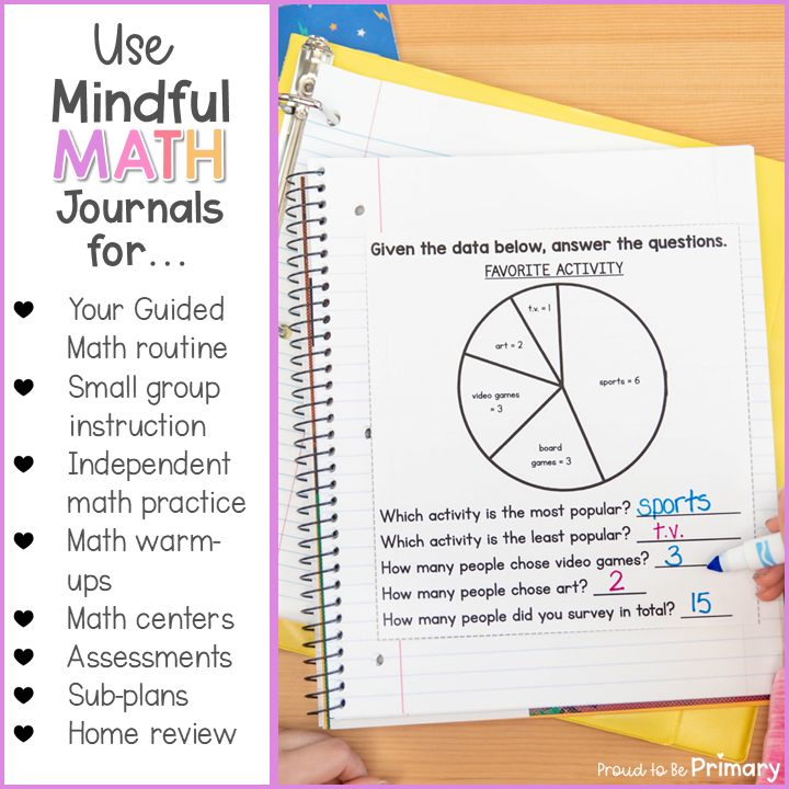 2nd Grade Math Journal Prompt Activities Proud to be Primary