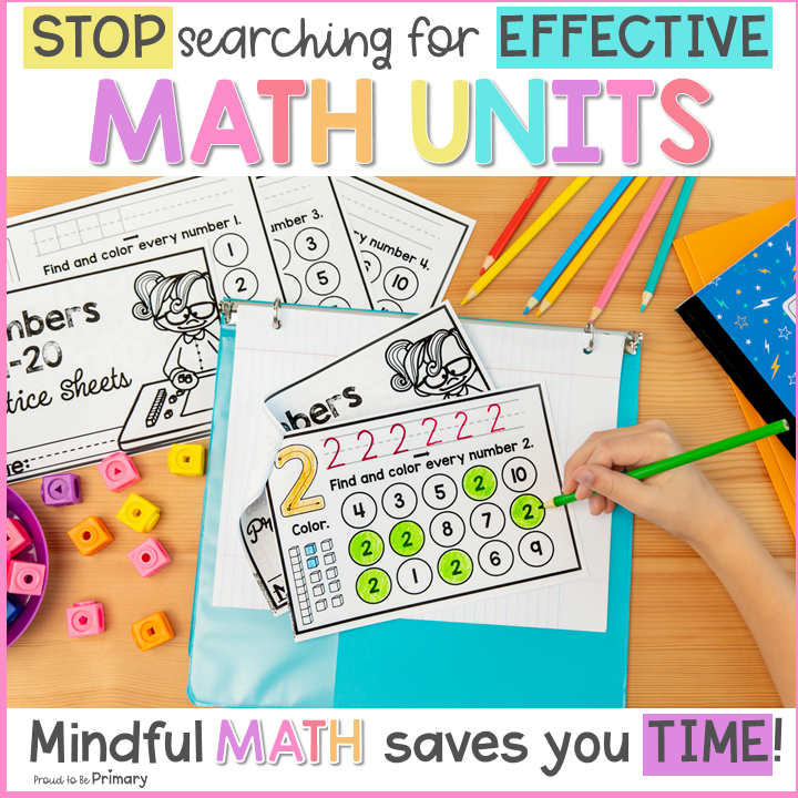 Numbers to 20 - First Grade Mindful Math