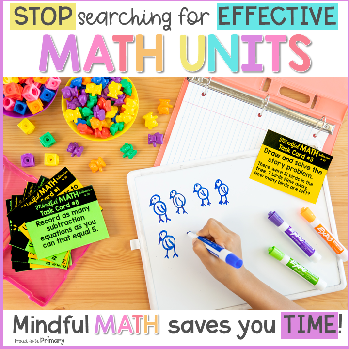 Subtraction to 20 - First Grade Mindful Math