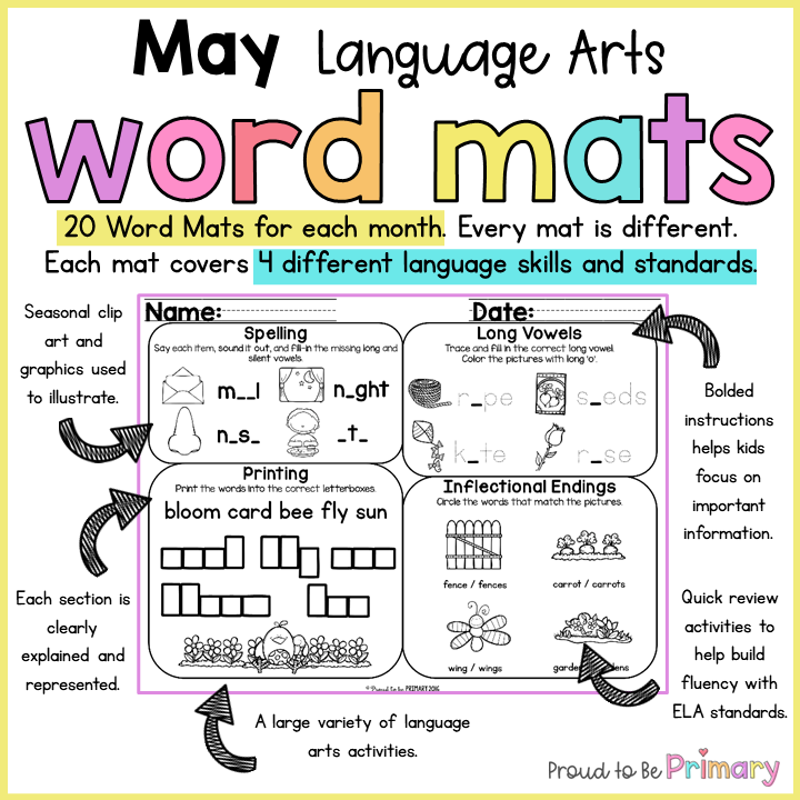 May Word Work and Daily Language Arts Review