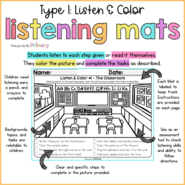 Listening Activities for Back to School (August or September)