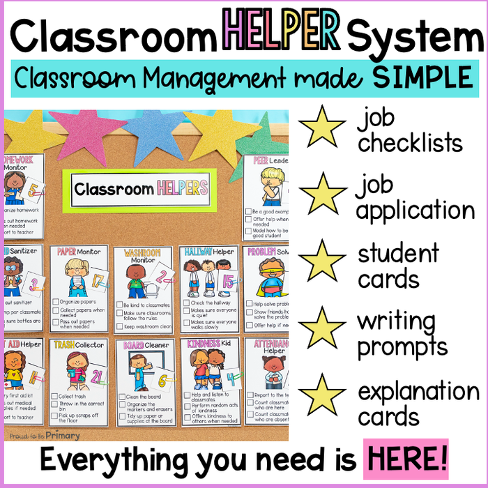 Classroom Job Chart & Management System - Editable Student Jobs