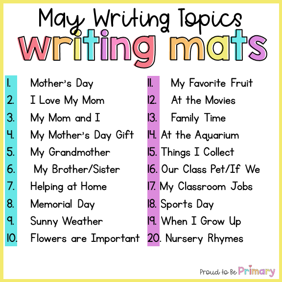 Writing Prompts Practice for May