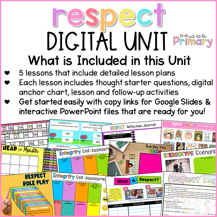 Creative Respect Lessons DIGITAL Respect Lessons and Activities for Grades 3-5 – Proud to be Primary