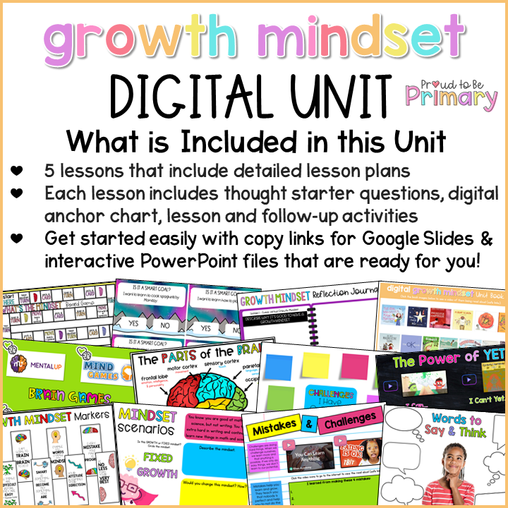 Growth Mindset & SMART Goals DIGITAL Grades 3-5 Google & PowerPoint Activities