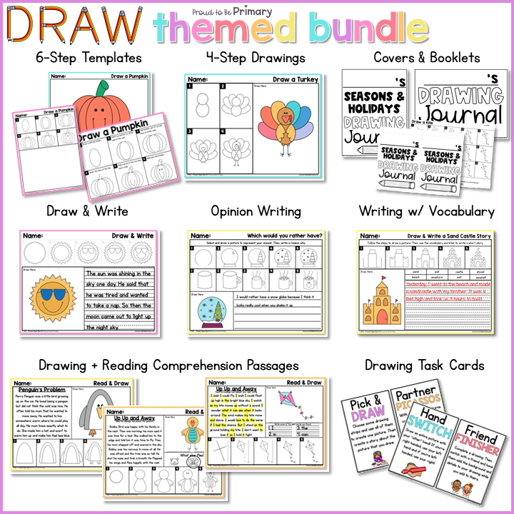 125 Themed Directed Drawings & Reading and Writing Activities