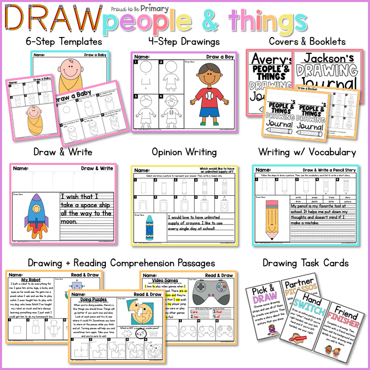 People & Things Directed Drawing Activities