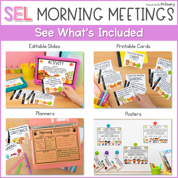 Morning Meeting Slides, Cards, Posters for September