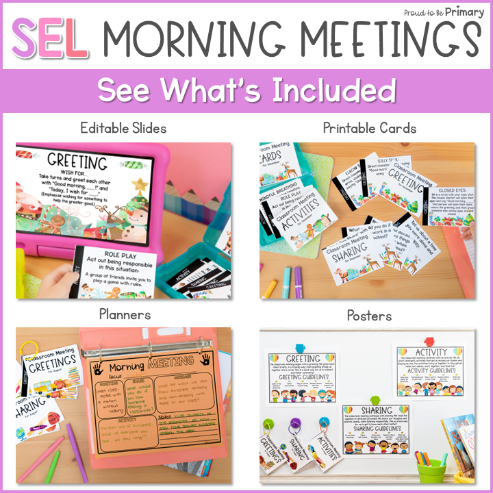Morning Meeting Slides, Cards, Posters for December