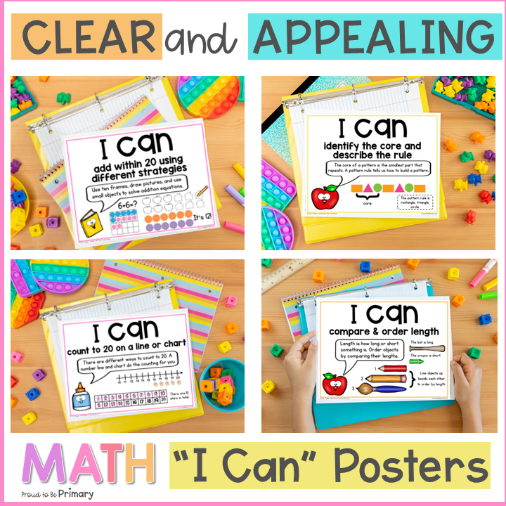 1st Grade I Can Statement Posters - Math Common Core Standards