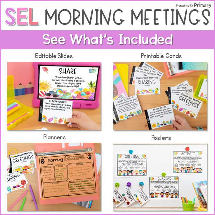 June End of the Year SEL Morning Meeting Slides Activities, Questions, Greetings