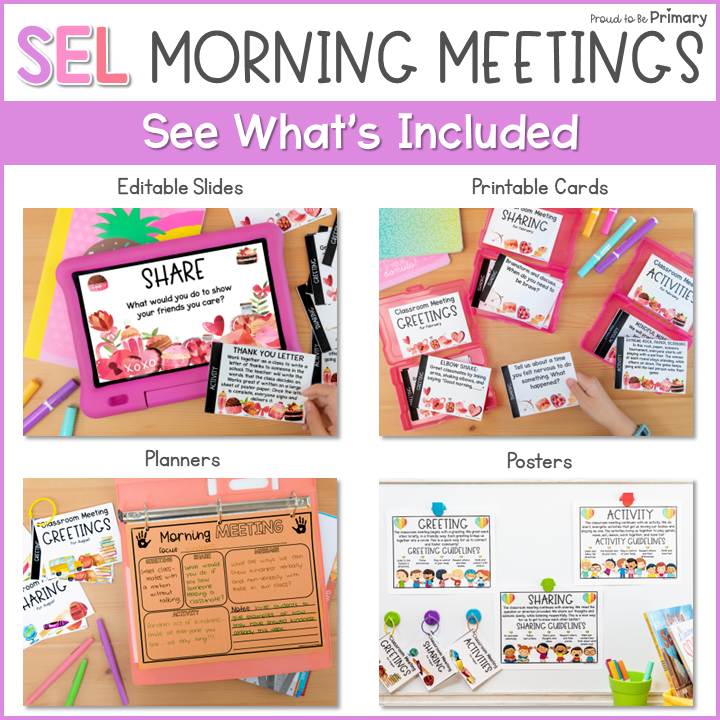 Morning Meeting Slides, Cards, Posters for February