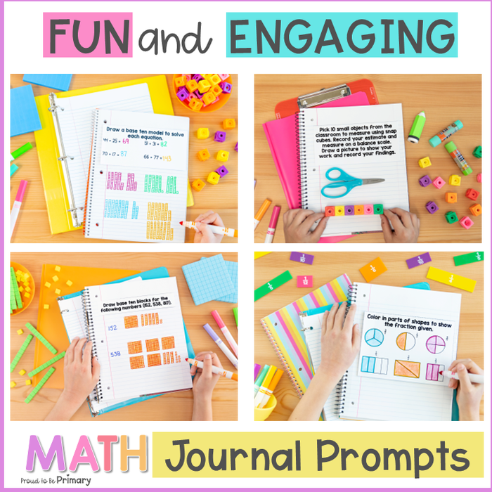 2nd Grade Math Word Problems Interactive Journal Prompts Small Group A