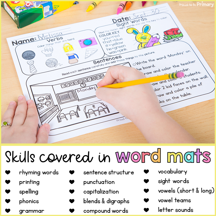 September Word Work and Daily Language Arts Review