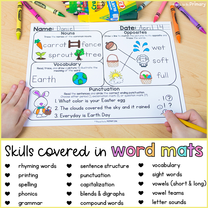 April Word Work and Daily Language Arts Review