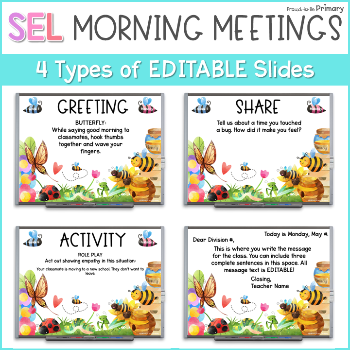 May Spring SEL Morning Meeting Slides Activities, Questions, Greetings, Games