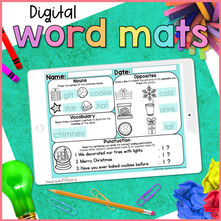 December Word Work and Daily Language Arts Review