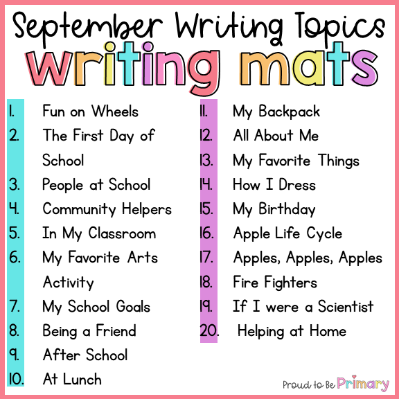 Back to School Writing Prompts – Proud to be Primary