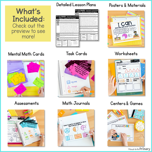Grade 2 Math 2D 3D Shapes Geometry Fractions - 2nd Grade Math Lessons