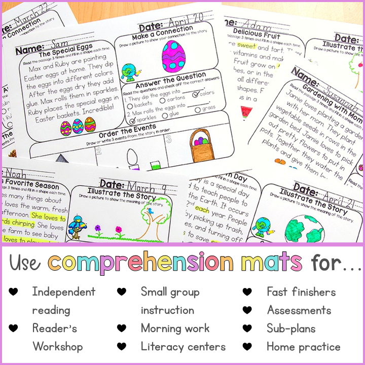 A Box of Colors  Printable Main Idea Reading Passage Activity