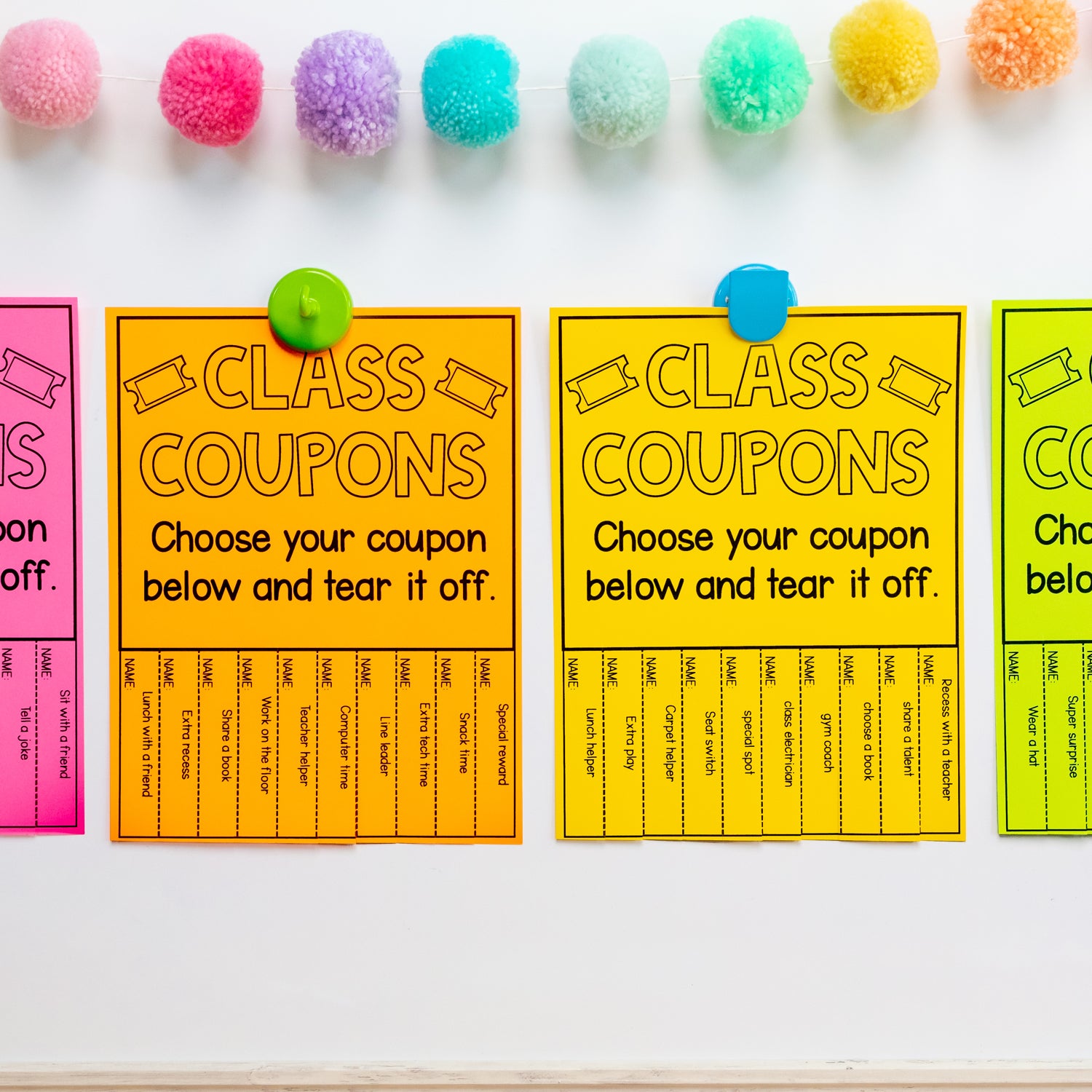 Reward Coupons Classroom Printables Boho Rainbow Classroom Reward