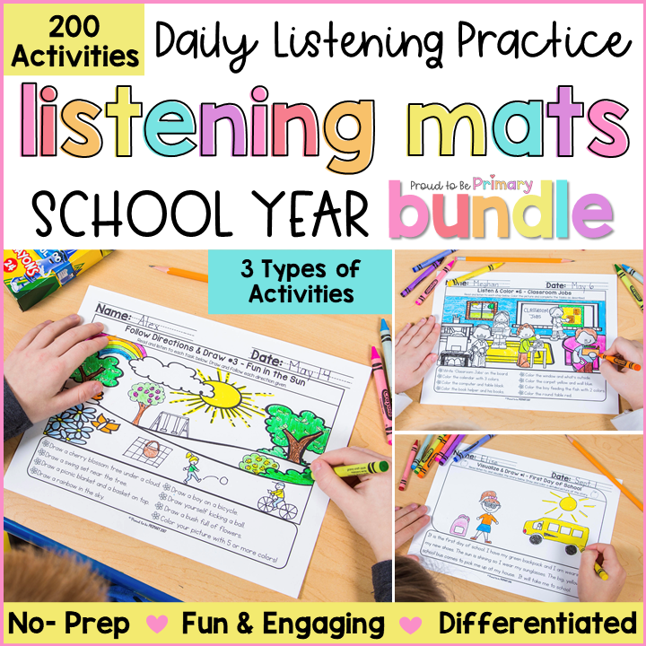 Listening & Following Directions - Read & Draw - Morning Work Activities for K-2