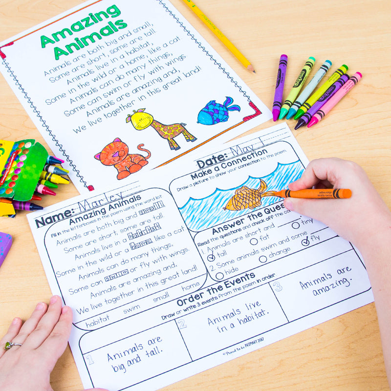 Poem of the Week Poetry Activity Mats for May