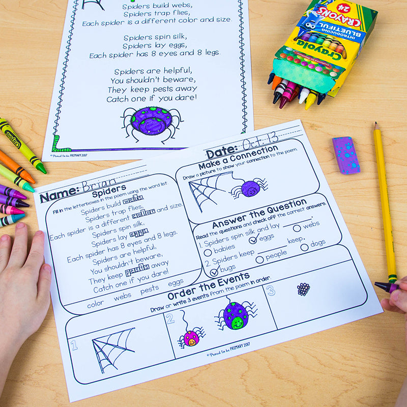 Poem of the Week Poetry Activity Mats for October